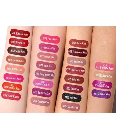 Oulac Liquid Matte Lipstick Berry Lip Color Long Lasting Lipsticks for Women High-Pigmented Lightweight Creamy and Melting Texture Vegan & Clean Beauty Pink Rose Lip 4.5ml (M10) Punky Kiss Punky Kiss (M10) - Buy Online on GoSupps.com