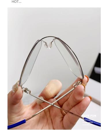 PARWANA Lightweight Computer Readers - Clear Vision Aviator Blue Light Blocking Glasses +300 Silver Eyeglasses for Comfort & Style - Buy Online on GoSupps.com