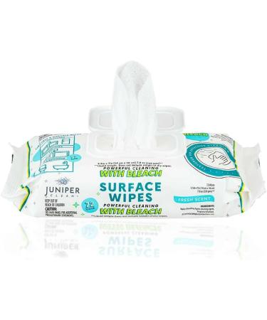 Surface Wipes with Bleach - All-Purpose 72 Count | Fresh Scent Lint Free Durable Cleaner for Kitchen Bathroom & Office - Buy Online on GoSupps.com