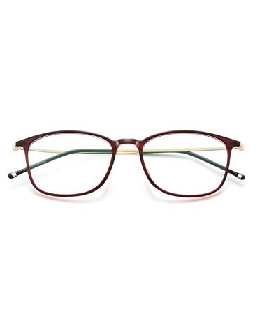 Lightweight Women Blue Light Filter Reading Glasses Flexible TR Full Frame Glasses Anti-Glare Computer Readers 1.0x Red