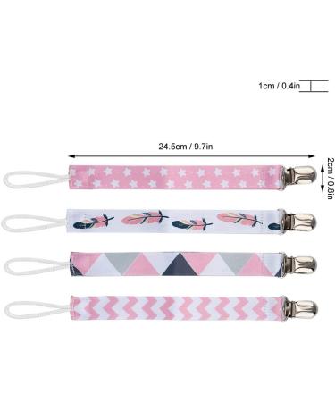 Atyhao Baby Pacifier Clip Set - 4 Modern Cotton Strap Holders | Universal Nipple Clips for Baby Shower Gifts & Plush Toys - Buy Online on GoSupps.com