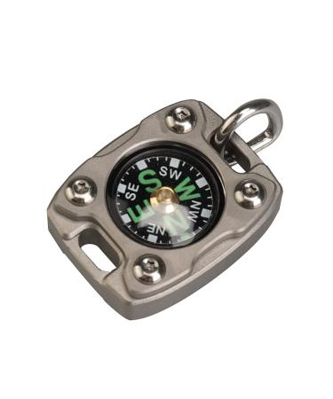 MecArmy CMP2-T High Sensitivity EDC Compass, Mechanical Instrument Inspired Design with Exquisite Engrave, Fluorescence Glow in The Dark Free Beaded Chain Worn as a Pendant Sandblasted