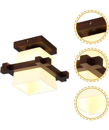 Hemobllo Solid Wood Ceiling Lamp Ceiling Hanging Light Hanging Lamp Pendant Light LED Wall Lamp Coffee Glass - Buy Online on GoSupps.com