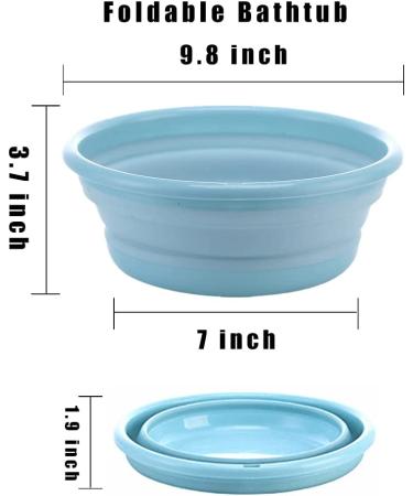 WOLEDOE Hedgehog Bath Supplies - Foldable Bathtub with 2 Pack Cleaning Brush Tool in Blue - Buy Online on GoSupps.com