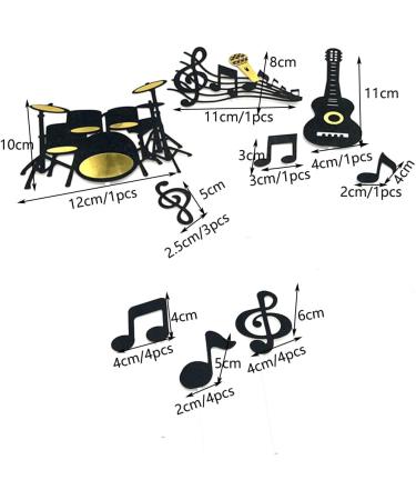 (Set of 20)Music Notes Cupcake Topper Picks Music Notes Cake Decorations Party Supplies Birthday Cake Decorating Tools for Baby Showers - Buy Online on GoSupps.com