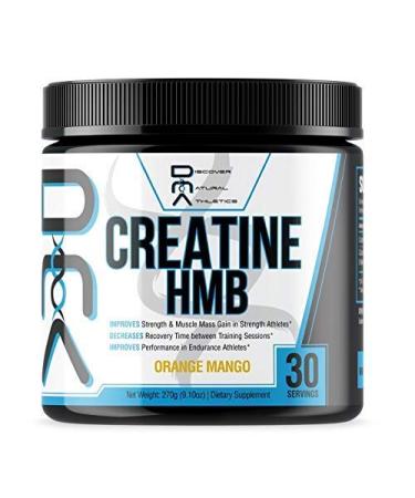 Creatine HMB - Discover Natural Athletics - DNA - Creatine + HMB for Men and Women, Increase Muscle Size and Strength, Improve Workout Recovery (Orange Mango)