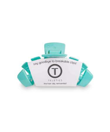 TELETIES - Large Hair Clip - Summer Collection - Hair Claw Clips for Women - Strong Grip Bendable Teeth Curved Design - For All Hair Types and Textures - Atlantis Large Atlantis