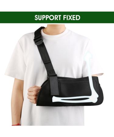 Arm Sling Shoulder Immobilizer for Torn Rotator Cuff - Medical Brace for Elbow & Wrist Injuries Left & Right Arm Men & Women - Support for Fractures Dislocations & Strains - Buy Online on GoSupps.com