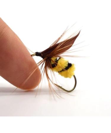 Premium Hand-Tied Fake Bees for Trout Bass Panfish Fishing | 12pcs Classic Honey Bee Flies | Lure Box Included | Gifts for Men - Buy Online on GoSupps.com