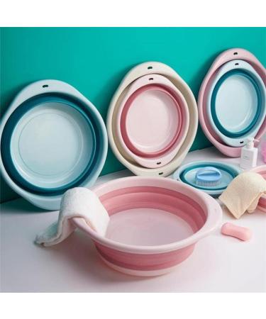 Portable Folding Wash Basin Household Plastic Laundry Tub Wash Vegetable Washing Folding Basins Kitchen Bath Foot Fold Bucket (Blue XL) Lofty Ambition Pink X-Large - Buy Online on GoSupps.com