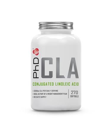 PhD Nutrition CLA Softgels | 3000mg Per Daily Serving | Weight Management Supplement | Natural CLA from Safflower Oil | for Men & Women | 270 Capsules (90 Days Supply) 270 Count (Pack of 1)