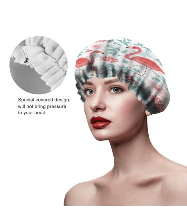 Pink Flamingos Tropical Shower Cap | Reusable Exotic Bird Hair Care Accessory for Women | 10.6 x 4.3 x 0.15 Inch - Buy Online on GoSupps.com