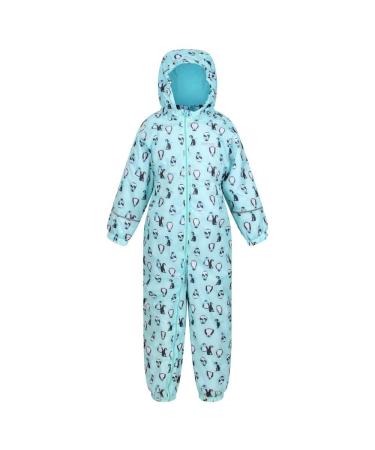 Regatta Kids Print Splat 2 Snowsuit 12 Months Cool Aqua Penguin