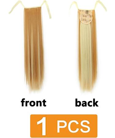 Prinfantasy Ginger Mix Blonde Ponytail Extension 22 inch - Synthetic Wrap Around Hairpiece for Women - Buy Online on GoSupps.com