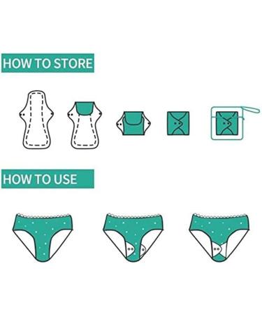 Reusable Menstrual Pads (8 x 13inch) 7pcs Reusable Pads Large Sanitary Pads Set with Wings for Women - Bamboo Long Washable Pads Menstrual for Heavy Flow Overnight Postpartum - Buy Online on GoSupps.com