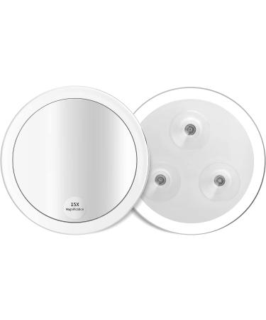 6-Inch Snowflakes Travel Magnifying Mirror with 15x Magnification and Suction Cups for Easy Makeup Application and Precision Grooming - Buy Online on GoSupps.com