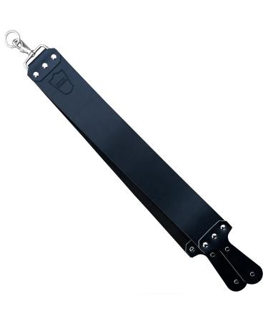 Parkers Handmade Latigo Leather Straight Razor Strop for Sharpening Straight Razors & Knives  Made in USA  3 x 27 (Black)