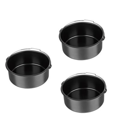 CLISPEED 3 Pcs Metal Cooking Utensils Air Oven Air Fryer Accessories Air Fryer Basket Air Fryer Bread Pan Inner Air Fryer Fryer Bread Cooker Household Air Fryer Bakeware Hard Mold