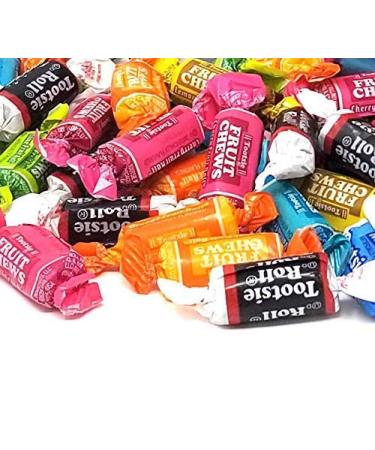 CrazyOutlet Tootsie Roll Chewy Candy, Assorted Fruit Taffies, Bulk Pack 2 Pounds