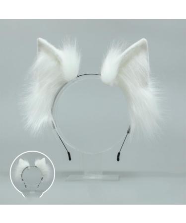 TQUXNGA Cosplay ry Animal Dog Ears Hair Hoop Costume Cosplay Long Headpiece for Halloween Party Decoration White - Buy Online on GoSupps.com