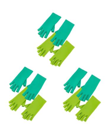 Healeved 6 Pairs Mitts Nail Art Tools Crochet Half Finger Gloves Sewing Tool Kitchen Trolley Manicure Tools Sewing Gloves for Women Crochet Hooks Crochet Tools Spandex Safety Mask Hand Work