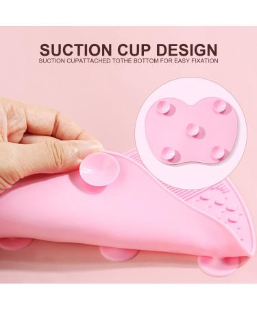 Sioppkik Silicone Makeup Brush Cleaning Mat - 2 Large Apple-Shaped Scrubber Pads (Green & Pink) - Essential Cosmetic Cleaning Tool with Suction Cups - Buy Online on GoSupps.com