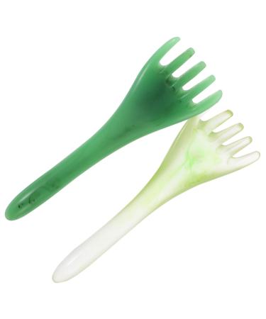 Magiclulu 2st hair comb massager Head massage device Tool for the scalp massage massage clawing tool hair separating struggles acupuncture point treatment green resin growth scraper electrical 16.5x5.5x3cm green