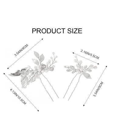 Unicra Bridal Hair Needles & Butterfly Clips - Elegant Silver Hair Accessories for Brides & Women (2 Pieces) - Buy Online on GoSupps.com
