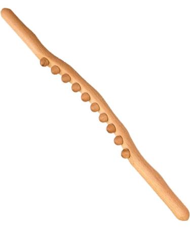 Premium Gua Sha Wooden Stick - Multifunctional Massage Tool with 10 Pearls | Natural Wood Rolling Massage Device for Relaxation - Buy Online on GoSupps.com