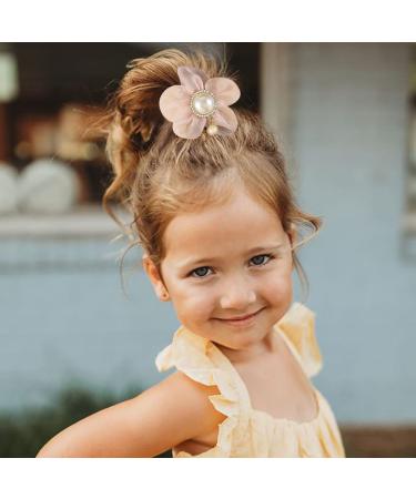 Brinie Pearl Flower Hair Ties - Pack of 3 Beige Hair Scrunchies for Women and Girls - Buy Online on GoSupps.com