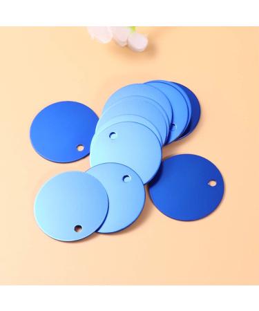 Milists 16-Piece Aluminum Alloy Blank Tags for Pets - Round Deep Blue 3.5cm DIY Accessories for Traction Ropes - Buy Online on GoSupps.com