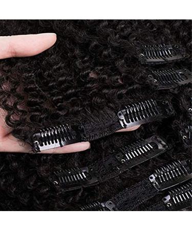 Saga Queen Afro Kinky Curly Clip In Hair Extensions 14 Natural Black - Brazilian Virgin Human Hair - Buy Online on GoSupps.com