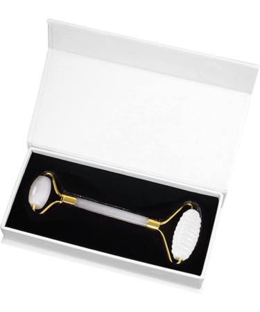 Stay healthy massage roller massage tab massage tool jade scooter for facial care facial massager made of natural white stone scooter-ci no box (color: scooterci with box)