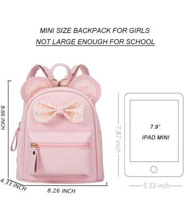 Sunwel Fashion Cute Sequin Mouse Ears Mini Backpack (Pink) - Perfect Travel & School Bag for Girls and Women - Buy Online on GoSupps.com