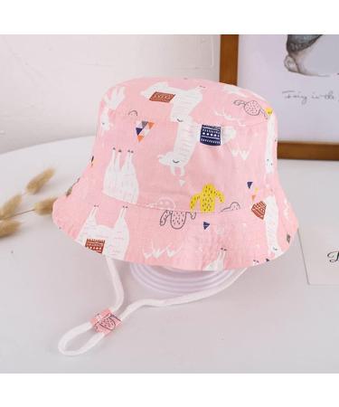 XYIYI Kids Pink Alpaca Bucket Hat | Adjustable Sun Beach Hat for Boys Girls 12-24 Months - Buy Online on GoSupps.com