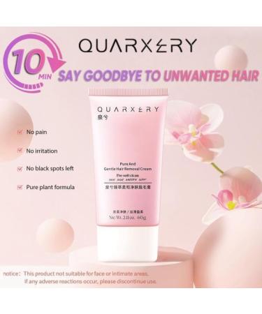 Quarxery Hair Removal Cream 60g Quarxery Pure and Gentle Hair Removal Cream Painless Hair Removal Cream for Smooth Skin | Quarxery Hair Removal Foam for for Face Arm Leg Armpit (2pcs) - Buy Online on GoSupps.com