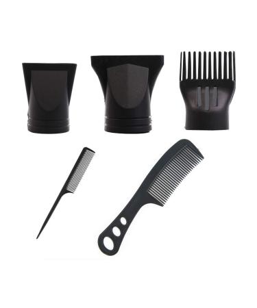 1Set/5Pcs Black Hair Dryer Accessories Kits Hair Dryer Nozzle Hair Dryer Diffuser Blow Flat Hair Drying Nozzle Narrow Concentrator Replacement Hair Comb Non-Universal for Diameter 4.0cm-4.8cm