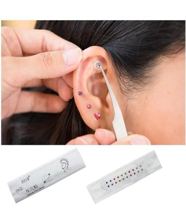 Pink and White Crystal Gem Stone Magnetic 24k Gold Bead Clear Tape Auricular Sticker Ear Seeds Ear Acupuncture - Buy Online on GoSupps.com