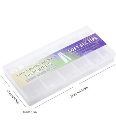 AJTUTUS 504x/Set Soft Gels Tips Press On Extra Long Full Cover Tips Clear Tips Ballerinas False s for Salons - Buy Online on GoSupps.com