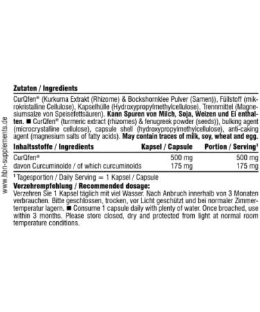 HBN Curcumin+ - 60 Capsules with Curqfen | Powerful Anti-Inflammatory Supplement | International Shipping - Buy Online on GoSupps.com