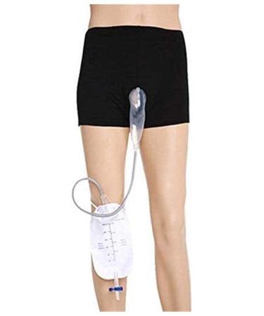 Simple Operate Portable Comfort Urinary Panties Wearable Urine Incontinence Pants Drainage Bag Urine Collector with Spill Proof Collection Bag 0122 (Size : Large)