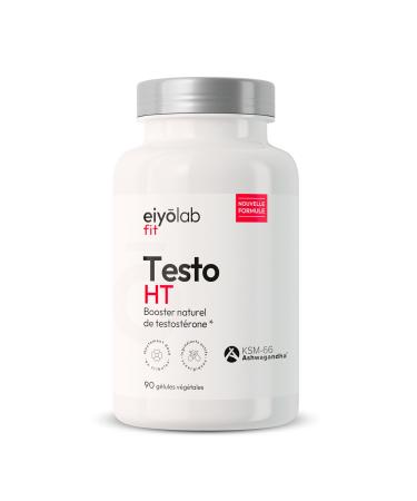 TESTO HT | Maca + Tribulus + Ashwagandha + Zinc | High Dosage for Maximum Efficiency | Natural Testosterone Booster | Power and Endurance for Men | 90 Capsules | Made in France | Eiyolab