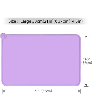 Toplory Waterproof Non-Slip Silicone Feeding Mat for Dogs & Cats - 53x37cm Purple Bowl Pad - Buy Online on GoSupps.com