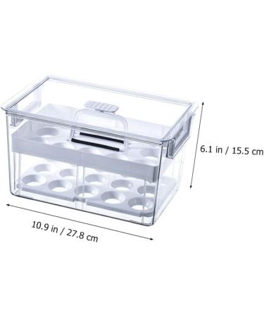 COLLBATH Kitchen Egg Holder 1pc Egg Storage Box Fridge Plastic Egg Cartons Refrigerator Egg Holder Double Layer Tray re-usable - Buy Online on GoSupps.com