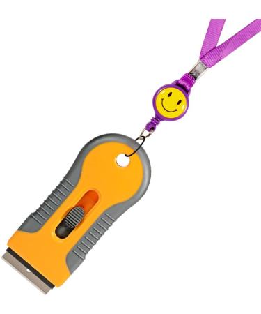 EHDIS Ceramic Scraper with 10 Stainless Steel Blades - Car Sticker, Glass Cooktop, Label, Glue, Paint Adhesive Remover Tool - Yellow - Buy Online on GoSupps.com