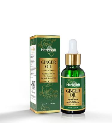 Herbishh Ginger Hair Oil - Fast Thickening & Regrowth Serum for Dense Hair | 30ml Care for Men & Women - Buy Online on GoSupps.com
