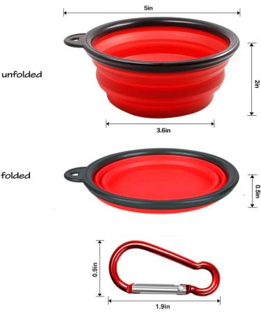 AGECASH Collapsible Travel Dog Bowls - Portable & Foldable Pet Bowl Set for Water and Food - Ideal for Walking, Park, Hiking - 6 Pack with Carabiners - Buy Online on GoSupps.com