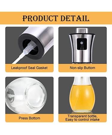 Miiepls Glass Oil Sprayer Bottle Vinegar and Oil Sprayer Vinegar Sprayer Set Oil Sprayer for Hot Air Fryer Oil Sprayer for Cooking Oil for BBQ Cooking Salads Baking Picnic and Grilling 100 ml - Buy Online on GoSupps.com