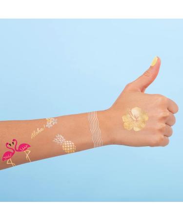 Beach Queen Variety Set - 25 Assorted Tropical Waterproof Metallic Tattoos | Luau Party Supplies - Buy Online on GoSupps.com