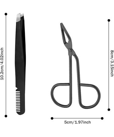 Eyebrow Tweezers Set Professional Stainless Steel Scissor Eyebrow Pluckers Eyebrow Tweezer with Comb Precision Women Men Slant Tip Tweezer Beauty Tools for Facial Ingrown Hair Removal - Buy Online on GoSupps.com